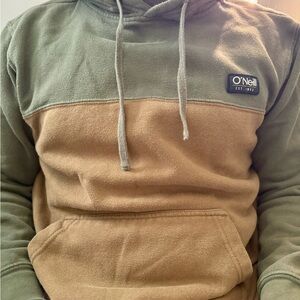O'Neill Men's Green and Tan Hoodie